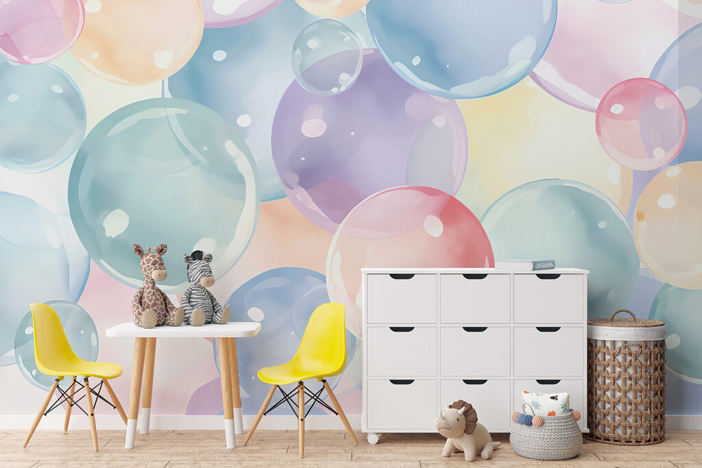 A group of colorful bubbles
