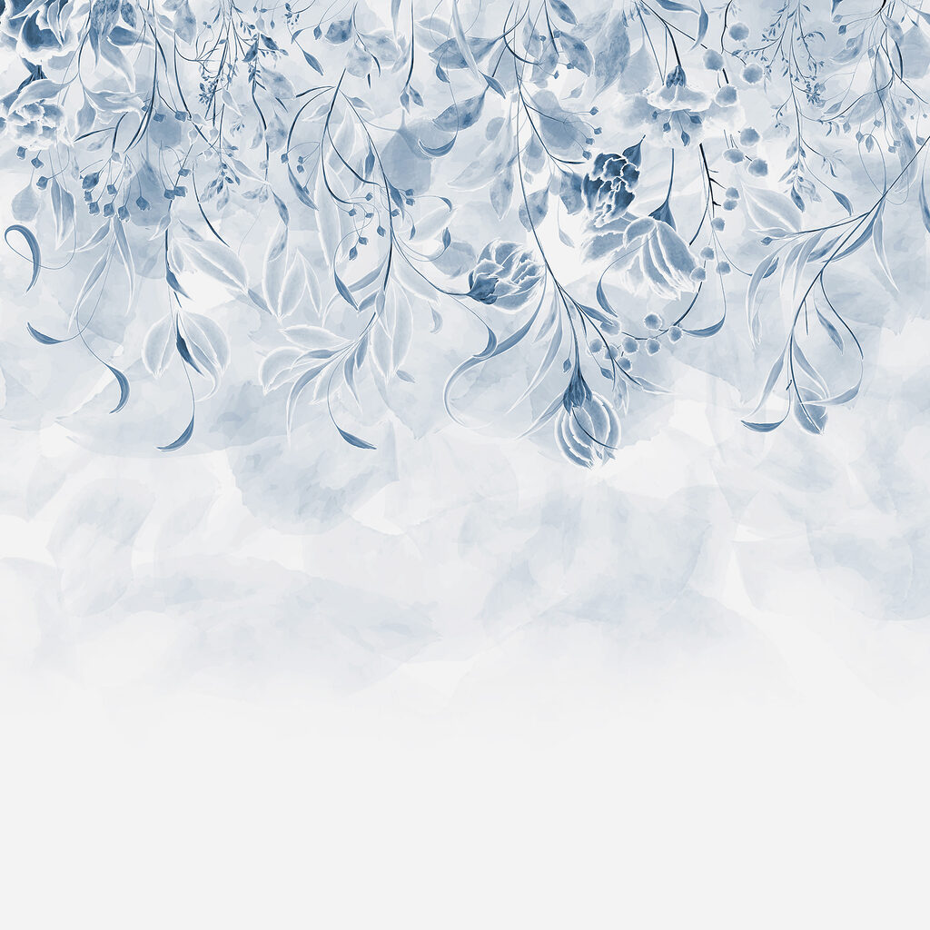 Un motif floral bleu et blanc Un motif floral bleu et blanc