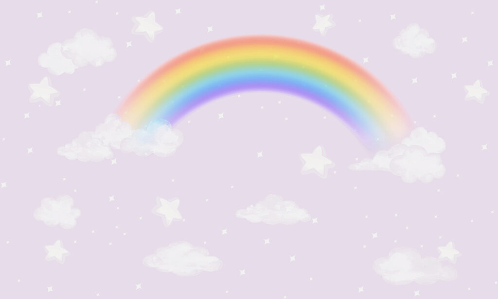 Un arc-en-ciel et des nuages dans le ciel Un arc-en-ciel et des nuages dans le ciel
