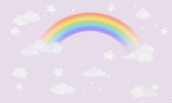 Un arc-en-ciel et des nuages dans le ciel Un arc-en-ciel et des nuages dans le ciel