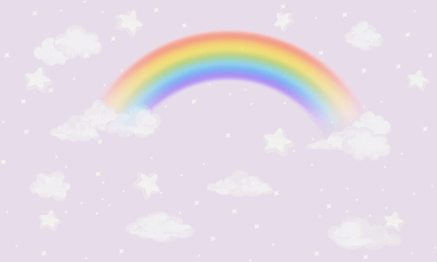 Un arc-en-ciel et des nuages dans le ciel Un arc-en-ciel et des nuages dans le ciel