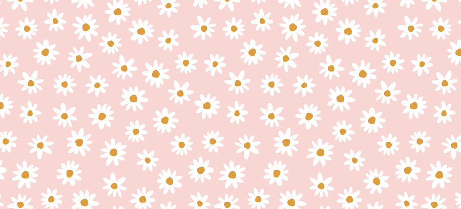 Motif de fleurs blanches sur fond rose