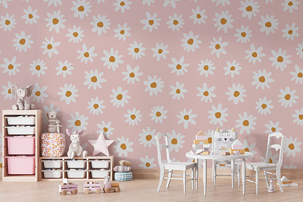 Motif de fleurs blanches sur fond rose Motif de fleurs blanches sur fond rose