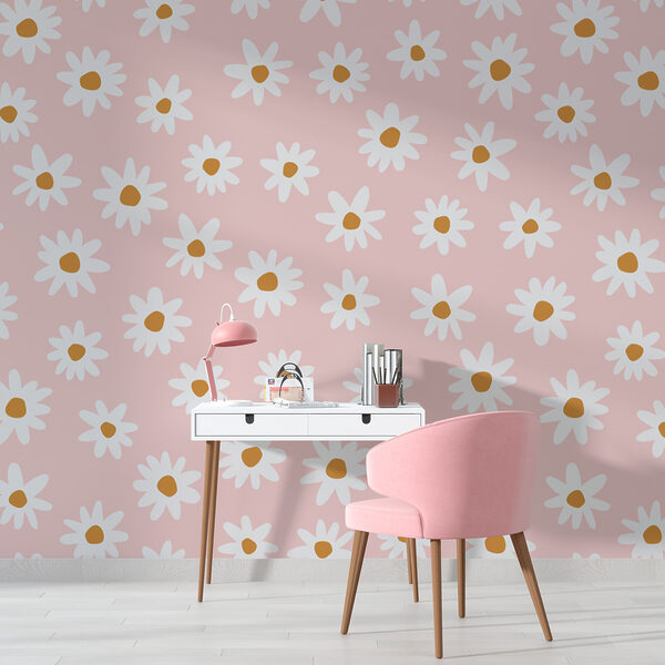 Motif de fleurs blanches sur fond rose Motif de fleurs blanches sur fond rose