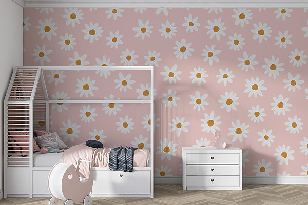 Motif de fleurs blanches sur fond rose Motif de fleurs blanches sur fond rose