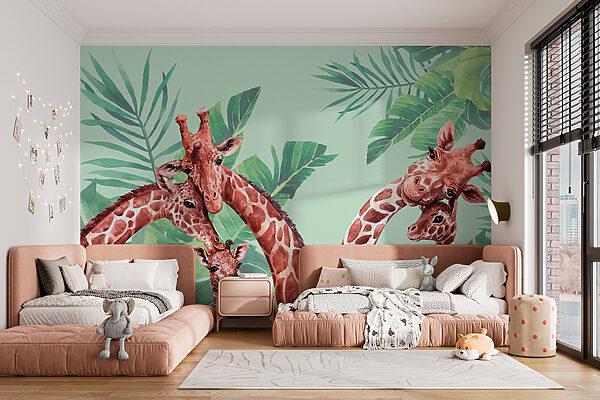 Un groupe de girafes avec leurs têtes ensemble Un groupe de girafes avec leurs têtes ensemble