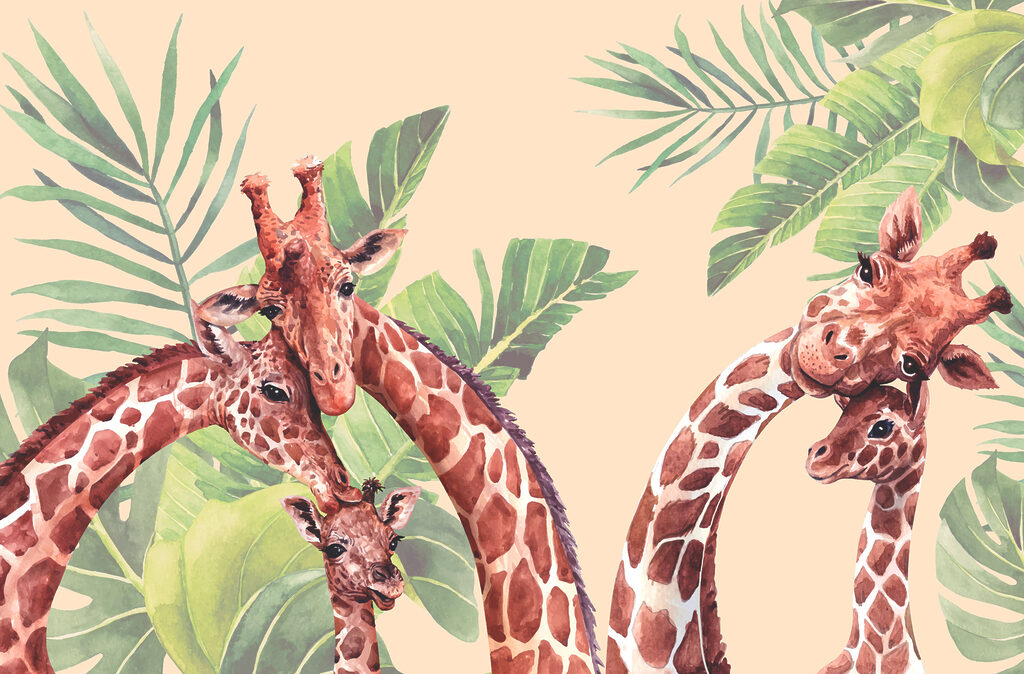 Un groupe de girafes au long cou Un groupe de girafes au long cou