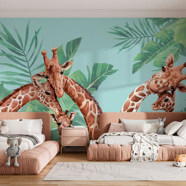 Un groupe de girafes avec leurs têtes ensemble Un groupe de girafes avec leurs têtes ensemble