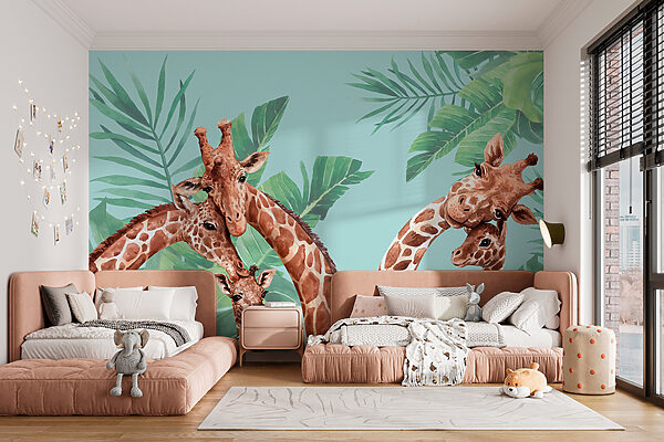 Un groupe de girafes avec leurs têtes ensemble Un groupe de girafes avec leurs têtes ensemble