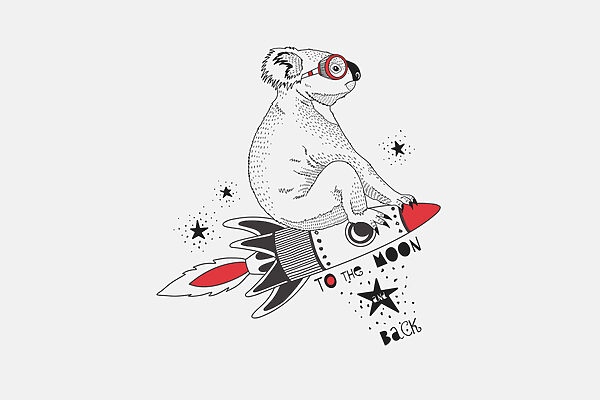 Un koala sur une fusée Un koala sur une fusée