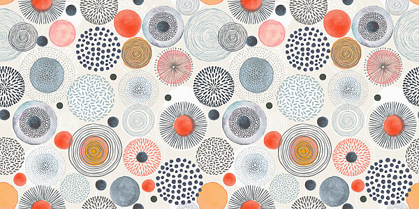 Un motif de cercles et de points colorés Un motif de cercles et de points colorés