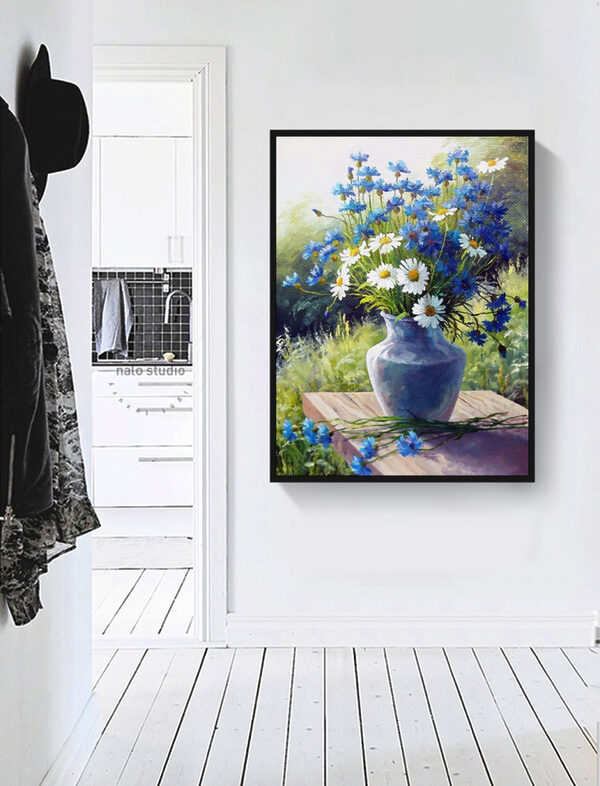 Peinture d'un vase de fleurs Peinture d'un vase de fleurs