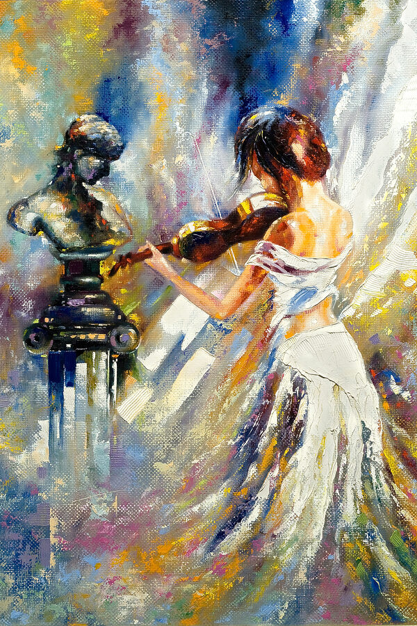Peinture d'une femme jouant du violon Peinture d'une femme jouant du violon