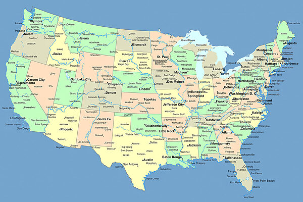 Une carte des États-Unis Une carte des États-Unis