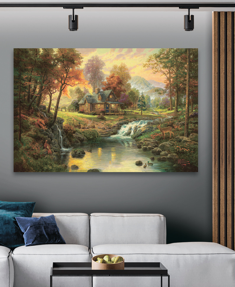 Une maison au bord d'une rivière