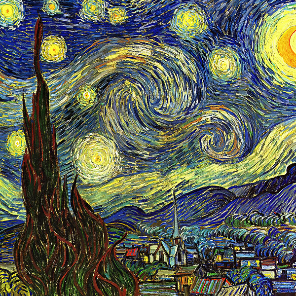 Une peinture d'une nuit étoilée Une peinture d'une nuit étoilée