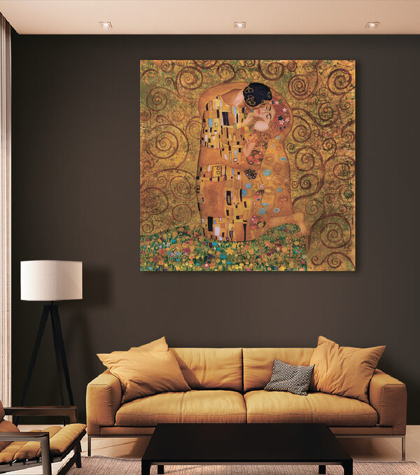 Peinture d'un homme et d'une femme s'embrassant Peinture d'un homme et d'une femme s'embrassant