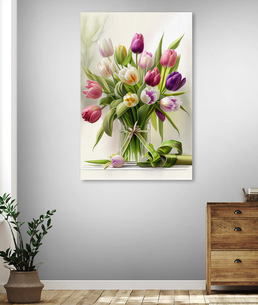 Un bouquet de tulipes dans un vase en verre s31219pig41m 867x1024 - Un bouquet de tulipes dans un vase en verre