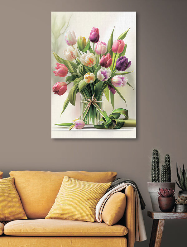 Un bouquet de tulipes dans un vase en verre s31219pig36 600x793 - Un bouquet de tulipes dans un vase en verre