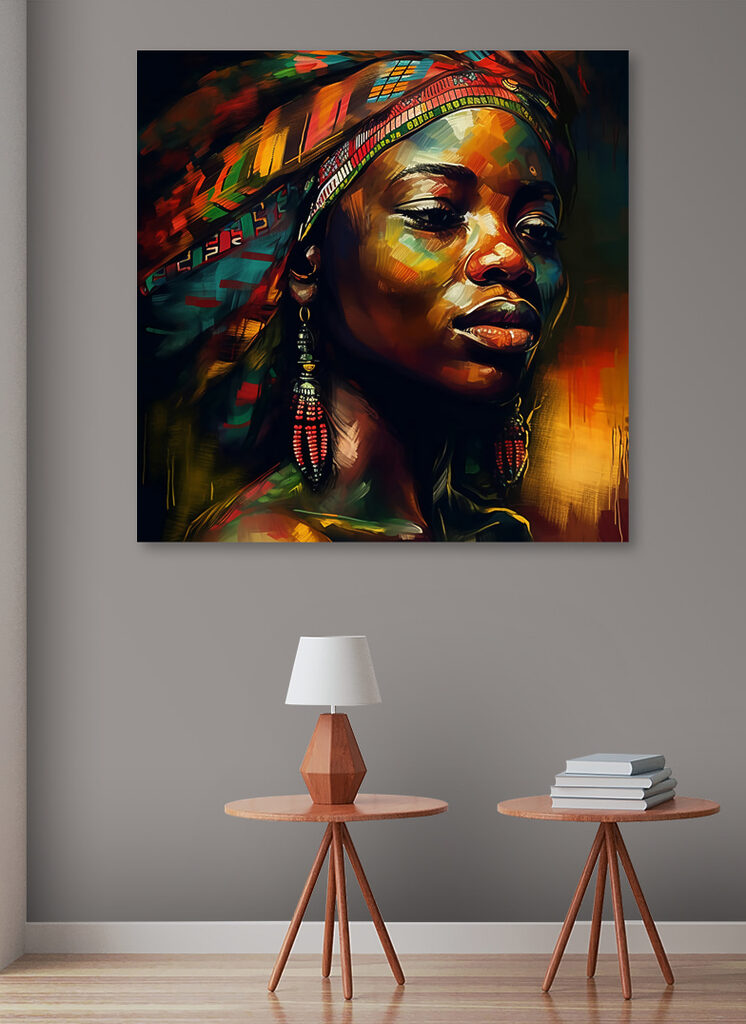 A woman with a head wrap