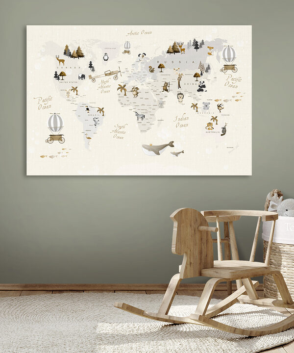 Une carte du monde avec des animaux Une carte du monde avec des animaux