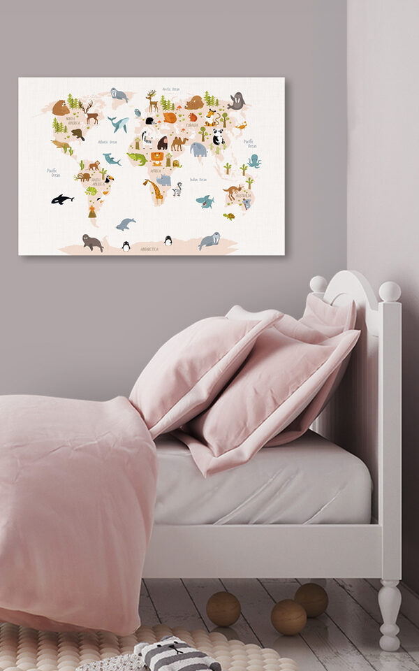 Une carte du monde avec des animaux Une carte du monde avec des animaux