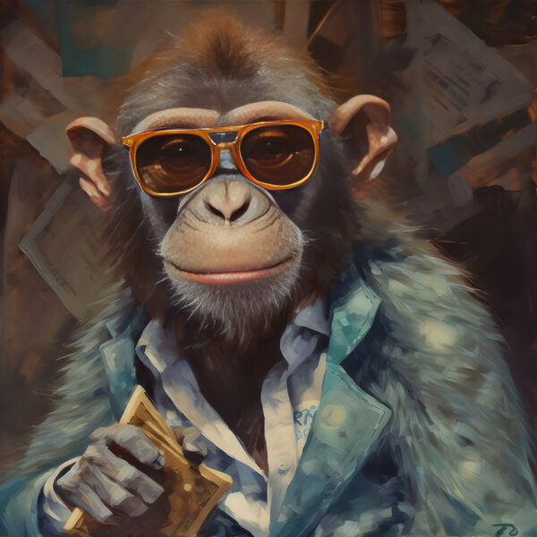 Un singe portant des lunettes de soleil et un costume Un singe portant des lunettes de soleil et un costume
