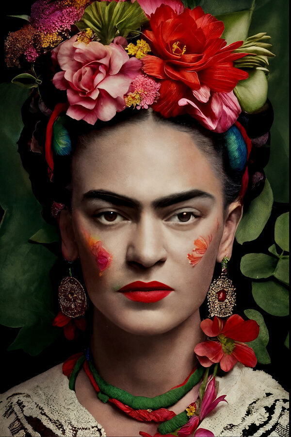 Une femme avec des fleurs dans les cheveux Une femme avec des fleurs dans les cheveux