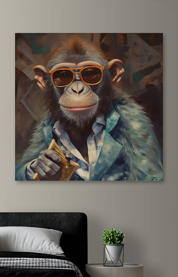 Un singe portant des lunettes de soleil et un costume Un singe portant des lunettes de soleil et un costume