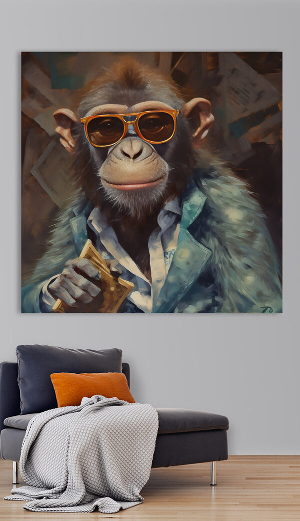 Un singe portant des lunettes de soleil et un costume Un singe portant des lunettes de soleil et un costume