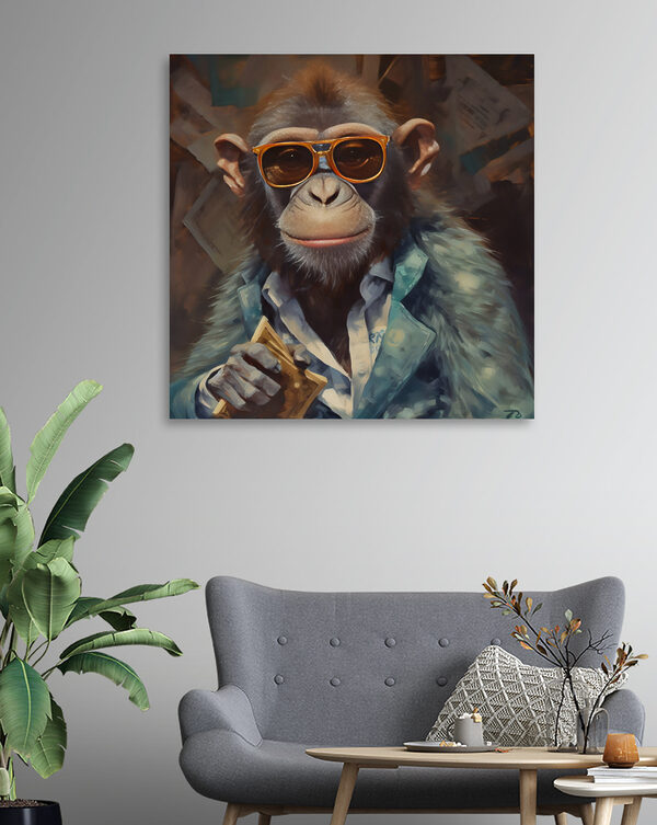 Un singe portant des lunettes de soleil et un costume Un singe portant des lunettes de soleil et un costume