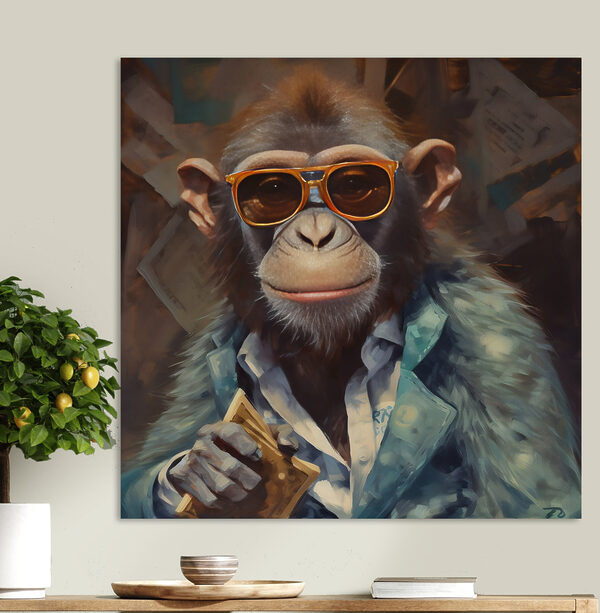 Un singe portant des lunettes de soleil et un costume Un singe portant des lunettes de soleil et un costume