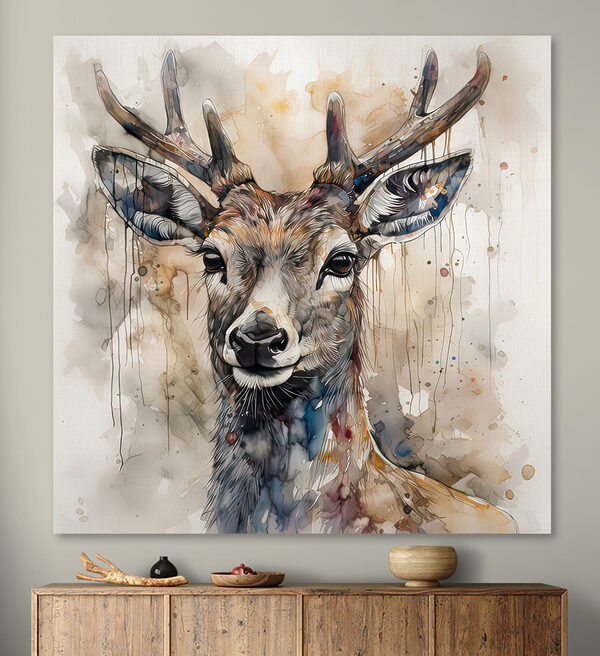 Une aquarelle d'un cerf Une aquarelle d'un cerf