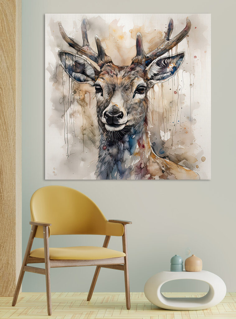 A watercolor of a deer A watercolor of a deer