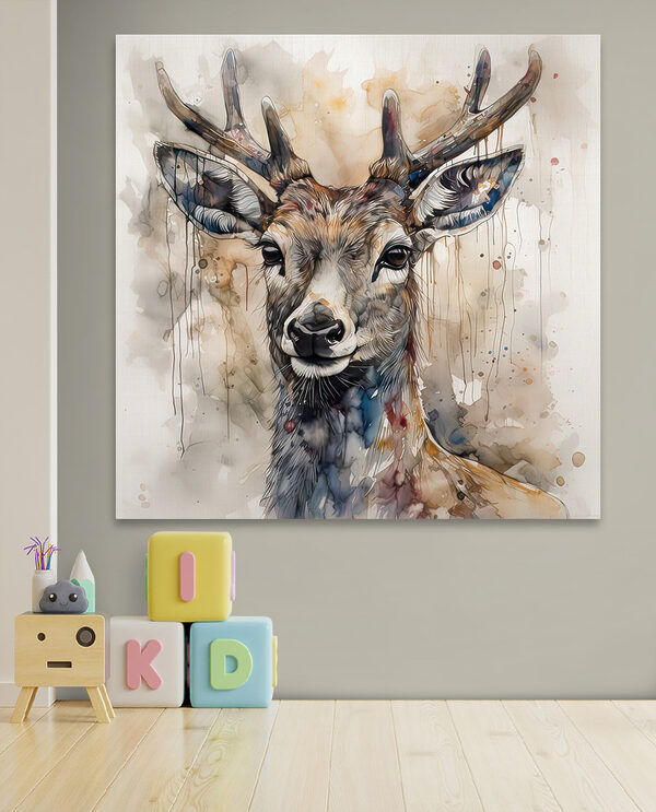 Une aquarelle d'un cerf Une aquarelle d'un cerf