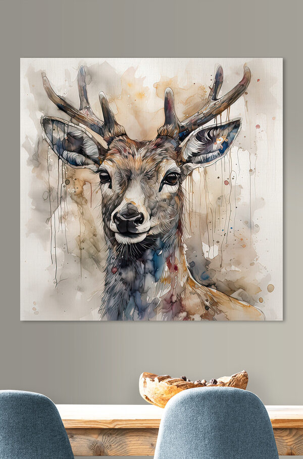 Une aquarelle d'un cerf Une aquarelle d'un cerf