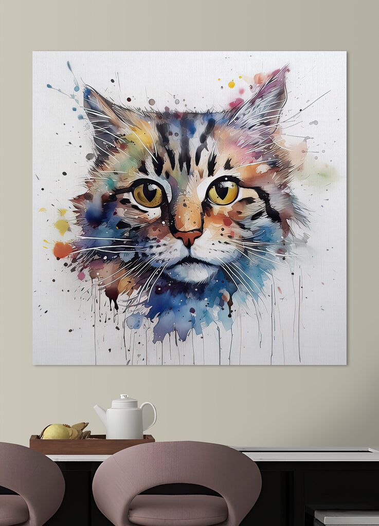 A painting of a cat