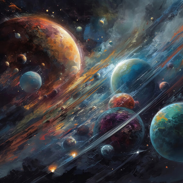 Les planètes dans l'espace avec les planètes et les étoiles Les planètes dans l'espace avec les planètes et les étoiles