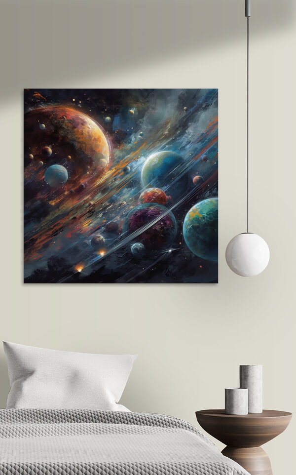 Les planètes dans l'espace avec les planètes et les étoiles Les planètes dans l'espace avec les planètes et les étoiles