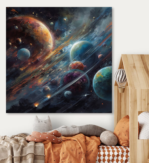 Les planètes dans l'espace avec les planètes et les étoiles Les planètes dans l'espace avec les planètes et les étoiles