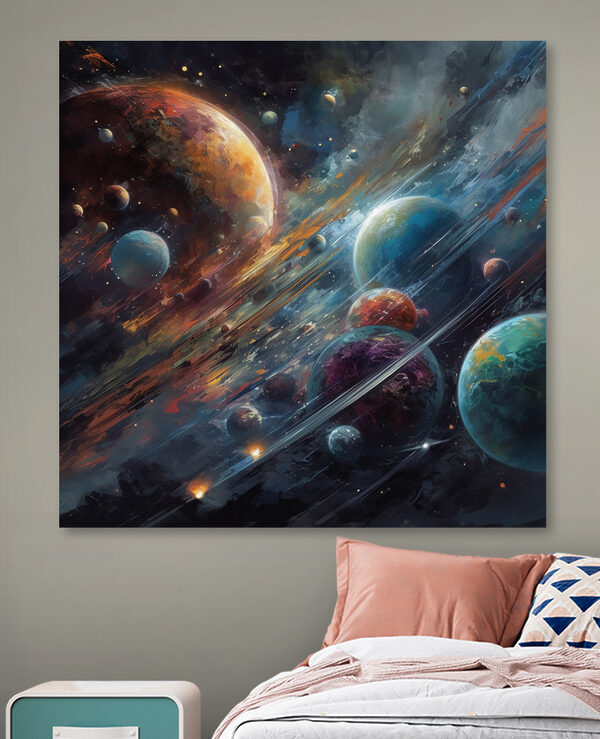 Les planètes dans l'espace avec les planètes et les étoiles Les planètes dans l'espace avec les planètes et les étoiles
