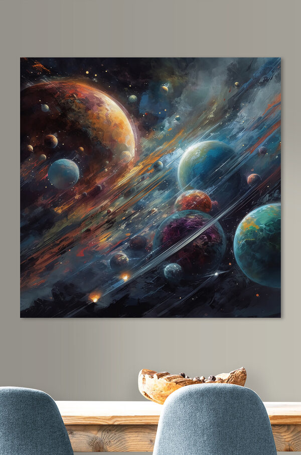 Les planètes dans l'espace avec les planètes et les étoiles Les planètes dans l'espace avec les planètes et les étoiles