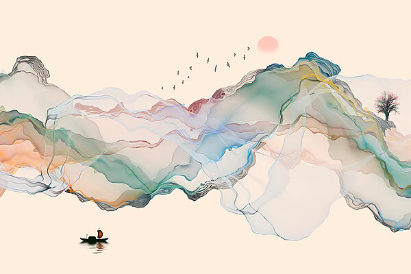 Peinture d'un bateau dans l'eau Peinture d'un bateau dans l'eau