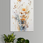 Tableaux Une peinture de fleurs et de feuilles