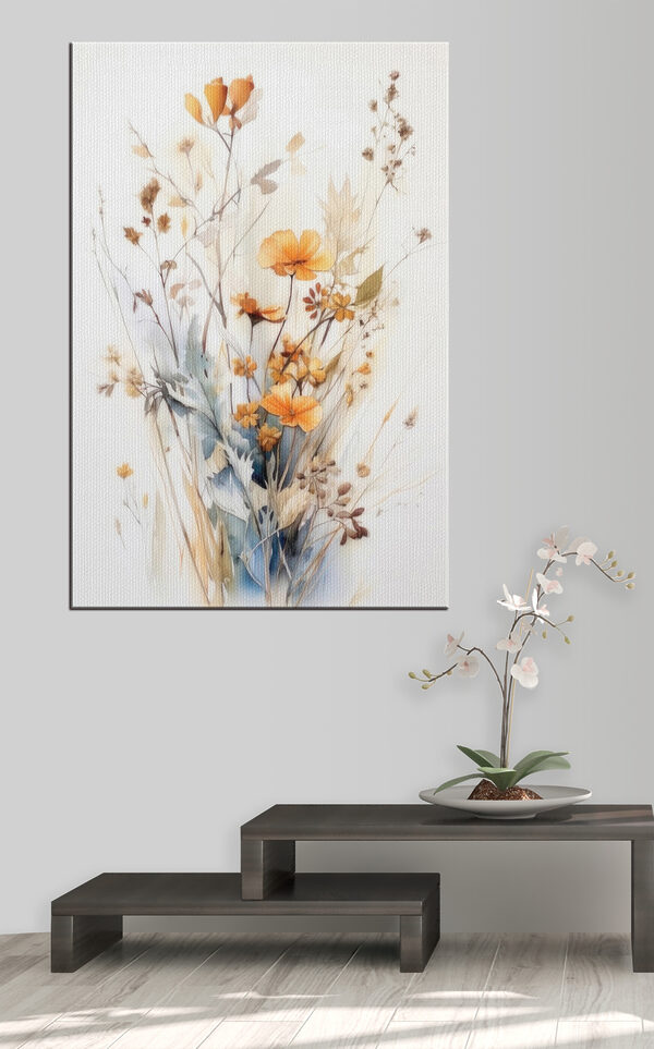 Une peinture de fleurs et de feuilles Une peinture de fleurs et de feuilles