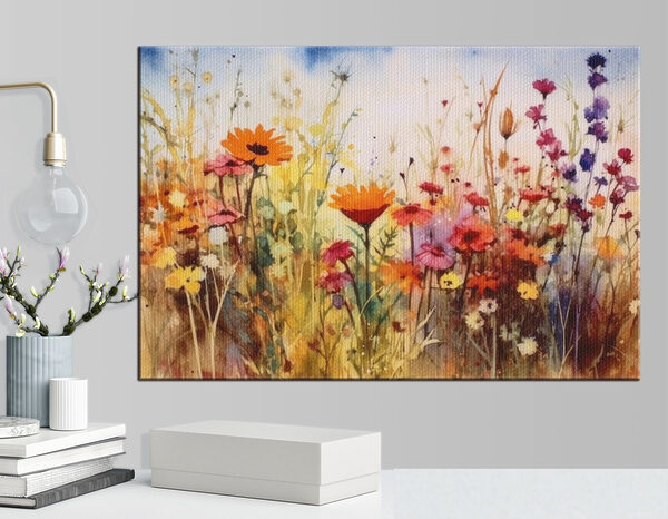 Peinture de fleurs dans un champ Peinture de fleurs dans un champ
