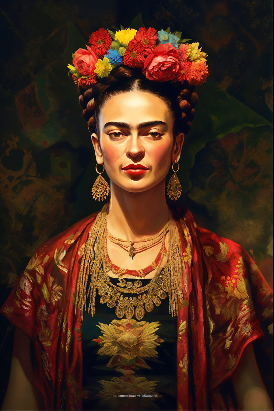 Une femme avec des fleurs dans les cheveux