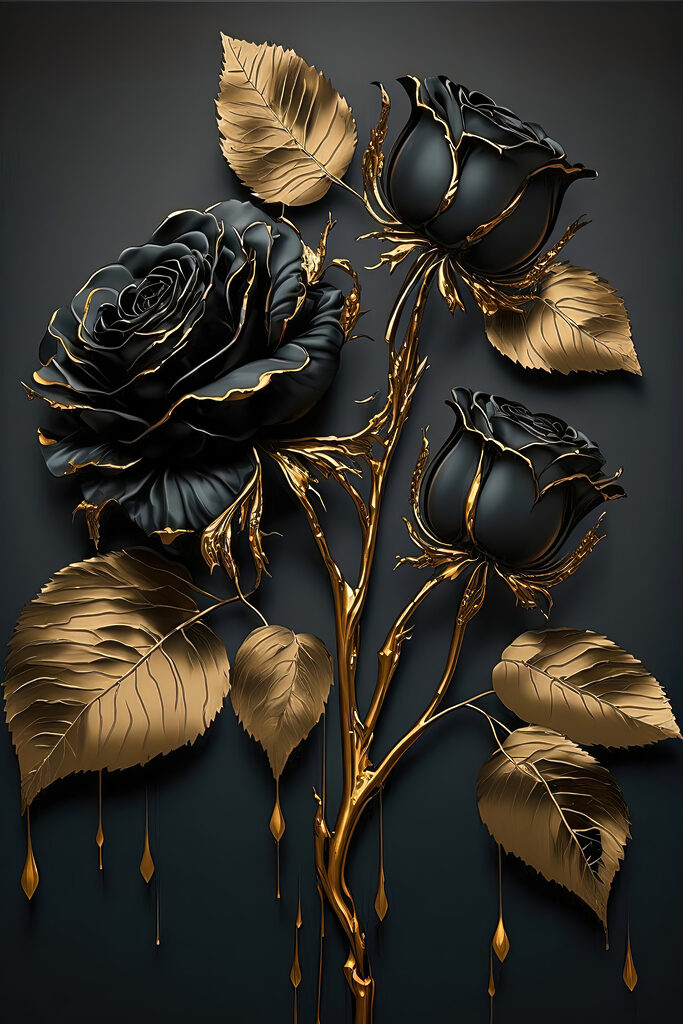 Elegant Midnight Roses in Bloom Elegant Midnight Roses in Bloom