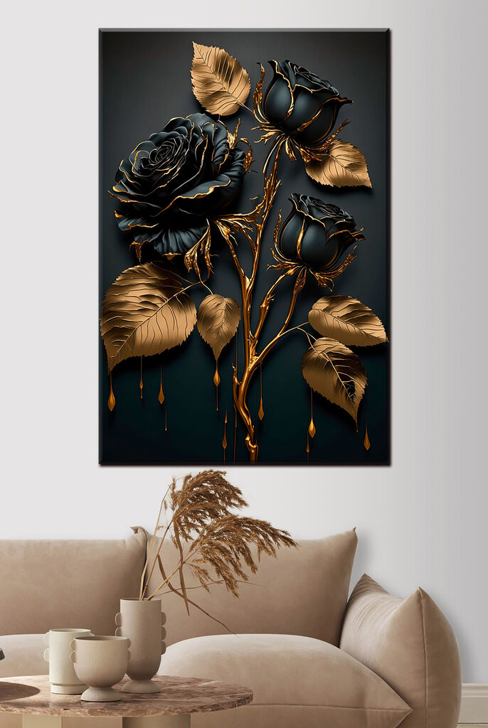 Elegant Midnight Roses in Bloom Elegant Midnight Roses in Bloom