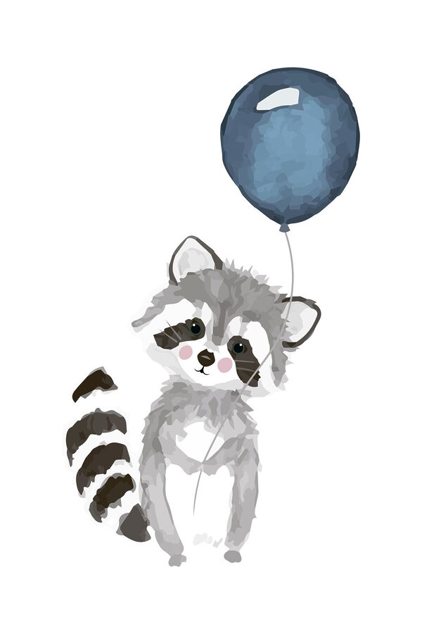 A raccoon holding a balloon A raccoon holding a balloon